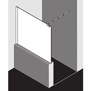 Kermi Pasa XP side wall PXTWF090181PK 90x185cm, matt silver gloss, toughened safety glass clear, with 90 degree stabilization