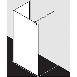 Kermi Pasa XP Seitenwand PXTWF120181PK 120x185cm, silber mattglanz, ESG klar Clean, mit 90Grad Stabilisierung
