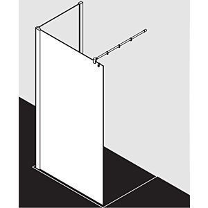Kermi Pasa XP paroi latérale PXTWF10020VPK 100x200cm, argent brillant, verre de sécurité trempé clair, avec stabilisation à 90 degrés