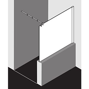 Kermi Pasa XP side wall PXTWF100181AK 100x185cm, silver matt gloss, toughened safety glass, with 90 degree stabilization