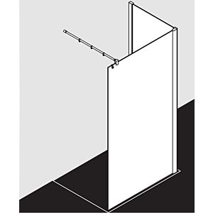 Kermi Pasa XP side wall PXTWF07520VAK 75x200cm, silver high gloss, toughened safety glass, with 90 degree stabilization