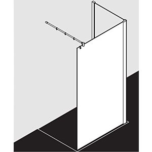 Kermi Pasa XP side panel PXTWF075201AK 75x200cm, matt silver gloss, toughened safety glass, with 90 degree stabilization