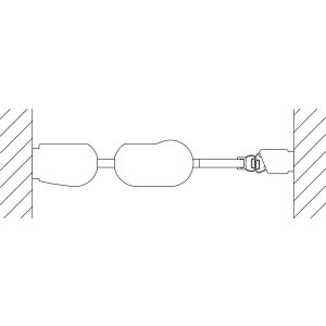 Kermi Pega Pendeltür 1-flügelig mit Festfeld PE1GR12020VUK 120x200cm, silber hochglanz ESG SR Opaco, rechts