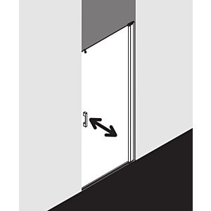 Kermi Pega swing door 2000 -leaved PE1TR08020VAK 80x200cm, silver high gloss, TSG clear, right