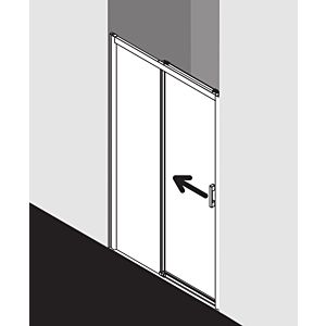 Kermi Pega door 2-part off the floor with fixed panel PED2L11020VPK 110x200cm, silver high gloss, TSG clear clean, left, on shower tray