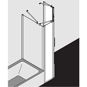 Kermi Pega Fünfeck-Duschkabine PEF4709020VUK 90x90x200cm, silber hochglanz ESG SR Opaco