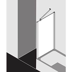 Kermi Pega Seitenwand verkürzt auf Badewanne PETVD07516VPK 75x160cm, silber hochglanz, ESG klar Clean