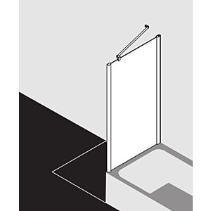 Kermi Pega Seitenwand verkürzt auf Badewanne PETVD07516VZK 75x160cm, silber hochglanz ESG SR Arena C Clean