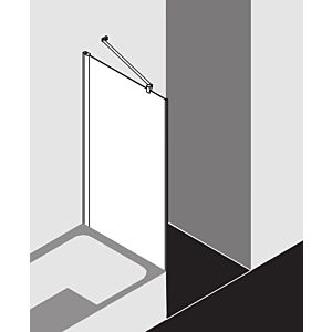 Kermi Pega side wall next to bathtub PETVO07516VPK 75x160cm, silver high gloss, TSG clear clean, on shower tray