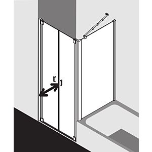 Kermi Raya Pendeltür RAPTD100201PK 100 x 200 cm, silber/mattglanz, ESG klar, Clean