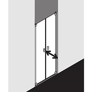 Kermi Raya Pendeltür RAPTD10020VPK 100x200cm, ESG klar KermiClean, silber hochglanz