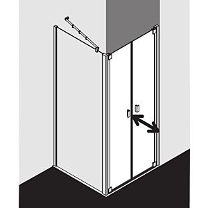 Kermi Raya Pendeltür RAPTD07520VPK 75x200cm, ESG klar KermiClean, silber hochglanz