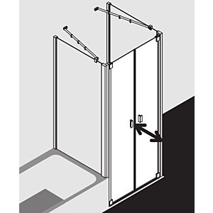 Kermi Raya Pendeltür RAPTD100201PK 100 x 200 cm, silber/mattglanz, ESG klar, Clean