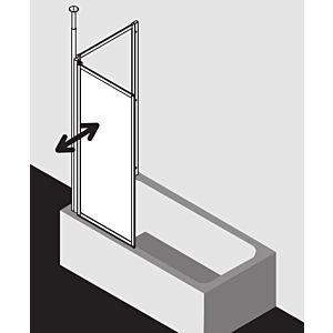Kermi Vario 2000 folding wall 2000 -leaf V2FW1065141UK 70, 2000 -71.7x140cm, matt silver, ESG SR Opaco