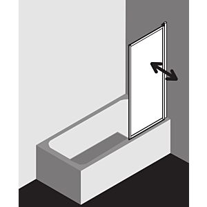 Kermi Vario 2000 mur pliant 2000 -feuille V2FW1060141PK 65, 2000 -66,7x140cm, argent mat brillant, TSG clear KermiClean