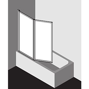 Kermi Vario 2000 folding wall 2-leaf V2FW2060142YK 115, 2000 -116.7x140cm, white, ESG SR Opaco Clean