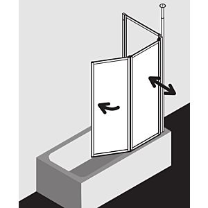 Kermi Vario 2000 mur pliant 2 vantaux V2FW2060142PK 115, 2000 -116,7x140cm, blanc , TSG clear KermiClean