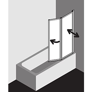 Kermi Twinset 2000 Vario 2000 paroi pliante V2TS1075142PK BV 1011-1027 / 1400 blanc ESG clair propre