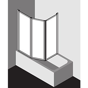 Kermi Vario 2000 folding wall 2- / 2000 -leaf V2TS2075142YK 74-76.3x140cm, white, ESG SR Opaco Clean