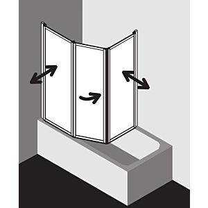 Kermi Vario 2000 mur pliant 2- / 2000 -wing V2TS20801422K 79-81,3x140cm, blanc, Kerolan Perl