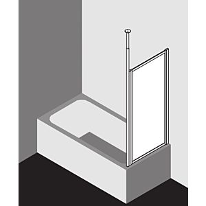 Kermi Vario 2000 paroi latérale V2TWD070142YK 61,4-64,6x140cm, blanc, ESG SR Opaco Clean