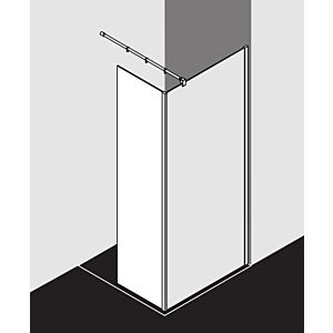 Kermi Xb Festfeld XBFFW04020VKK 41,7x200cm, silber hochglanz ESG Spiegelglas Clean, Glasanlage