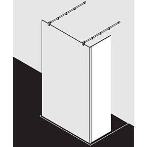 Kermi Xb fixed field XBFFW04020VYK 41.7x200cm, silver high gloss, ESG SR Opaco Clean, glass system