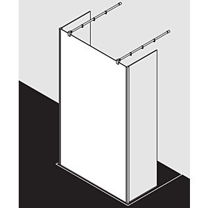 Kermi Xb Glasanlage XBFW112020VAK 120x200cm, silber hochglanz, ESG klar, 90Grad Stabilisierung