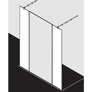 Kermi Xb Glasanlage XBWIH06020VYK 60x200cm, silber hochglanz, ESG SR Opaco Clean, ESG klar