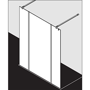 Kermi Xb glass system XBFWA12020VAK 120x200cm, silver high gloss, toughened safety glass