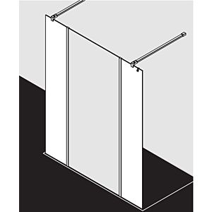 Kermi Xb glass system XBWIH03020VUK 30x200cm, silver high gloss, TSG SR Opaco, TSG clear