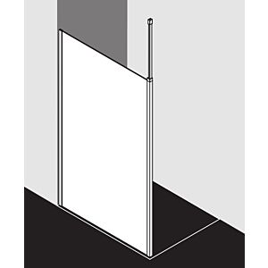 Kermi Xb Glasanlage XBWDL08020VUK 81x200cm, silber hochglanz, ESG SR Opaco, links