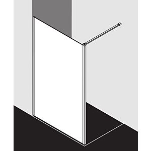 Kermi Xb glass system XBWDL10020VPK 101x200mm, silver high gloss, toughened safety glass clear, left