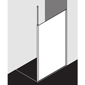 Kermi Xb Glasanlage XBWDR10020VUK 100x200mm, silber hochglanz, ESG SR Opaco, rechts