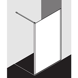 Kermi Système de verre Xb XBWDR08020VUK 80x200cm, argent brillant, ESG SR Opaco, droite