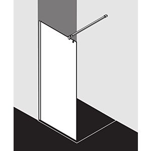 Kermi Xb glass system XBWIA09020VYK 88-90x200cm, silver high gloss, ESG SR Opaco Clean