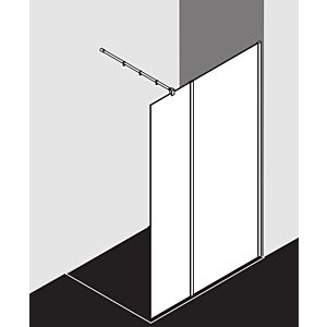 Kermi Xb glass system XBWIH05020VYK 50x200cm, silver high gloss, TSG SR Opaco Clean, TSG clear