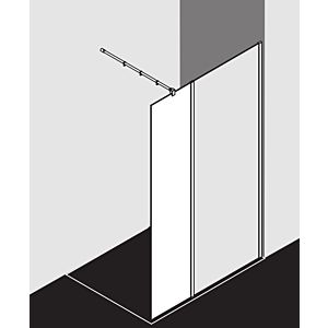 Kermi Xb Glasanlage XBWIH05020VKK 50x200cm, silber hochglanz ESG Spiegelglas Clean, ESG klar