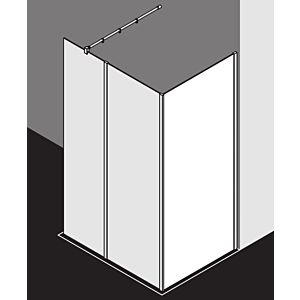 Kermi Système de verre Xb XBWIW08020VFK 78-80x200cm, verre de sécurité trempé argenté brillant Stripe Clean