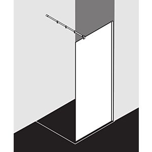 Kermi Walk-In XB Glasanlage WIW XBWIW08020VPK 80x2000cm, ESG klar mit KermiClean