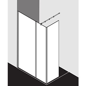 Kermi Xb glass system XBWIW10020VYK 98-100x200cm, silver high gloss, ESG SR Opaco Clean