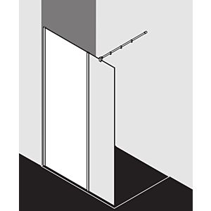 Kermi Xb glass system XBWIW10020VUK 98-100x200cm, silver high gloss, ESG SR Opaco