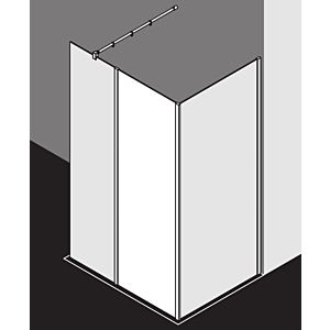Kermi Xb champ fixe XBFFW06020VYK 61,7x200cm, argent brillant, ESG SR Opaco Clean, système en verre