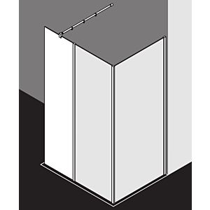 Kermi Système de verre Xb XBWIH04020VJK 40x200cm, argent brillant, verre de sécurité trempé, verre trempé clair