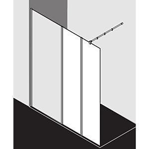 Kermi Système de verre Xb XBWIH04020VKK 40x200cm, verre de sécurité trempé argent brillant, verre trempé clair et transparent