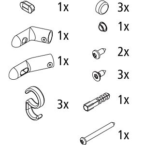 Kermi Ibiza 2000 assembly parts 2505552 set, for I2PFR / L, matt silver