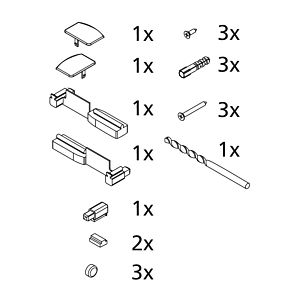 Kermi pièces de rechange set 2532037 cloison pliante, 3 battants sur baignoire (V2 FW3)