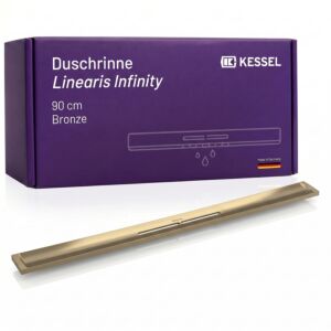 KESSEL Duschrinne Linearis Infinity aus Edelstahl V4A 45204.09 bodengleiche  Design-Duschrinne, individuell verlängerbar, 900 mm, Bronze gebürstet