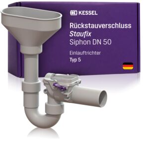 Kessel Rückstaudoppelverschluss Staufix 73053 DN 50, mit Geruchsverschluss und Einlauftrichter