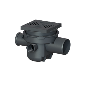 Kessel basement drain, the universal 27611 DN 100, slotted grate, plastic, black